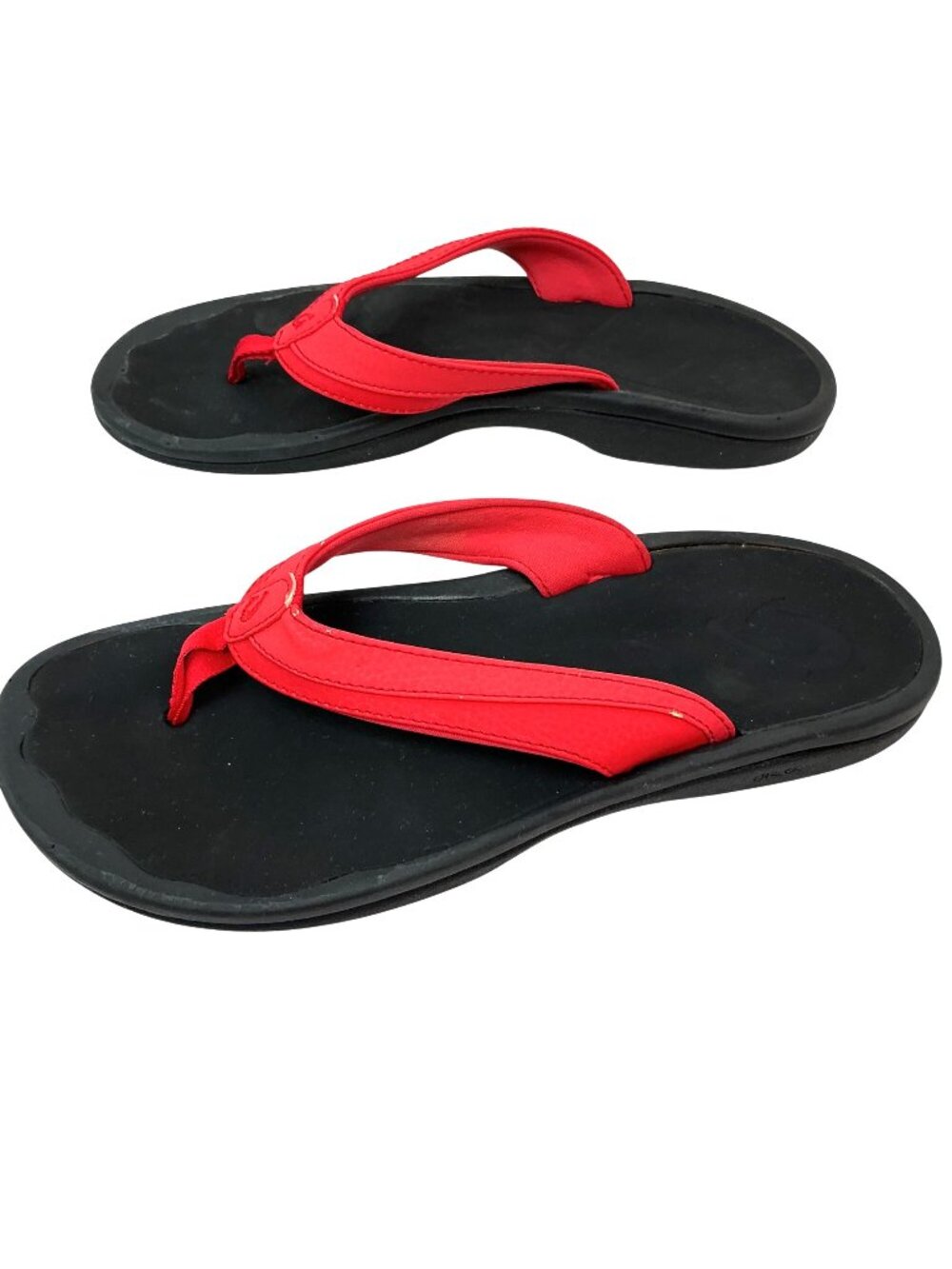 Olukai Ohana Waterproof Slip on Thong Sandals Womens 8B Red Black